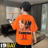Sunset Bliss Trendy kids Oversized Tees in Bold Orange